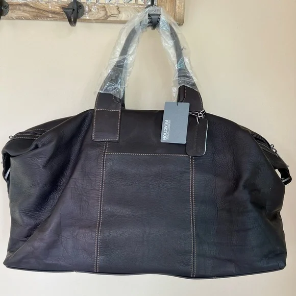 Kenneth Cole Colombian Leather Weekender Duffel - Picture 2 of 5